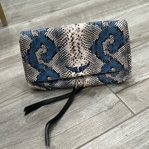 Zadig and Voltaire blue snake print purse with tag!